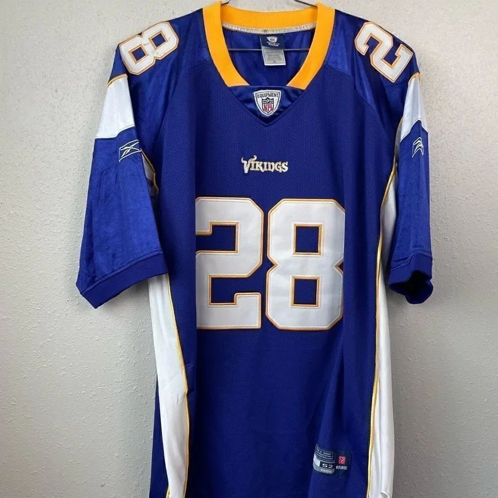 Reebok Onfield NFL Minnesota Vikings Adrian Peterson #28 Jersey Size 52